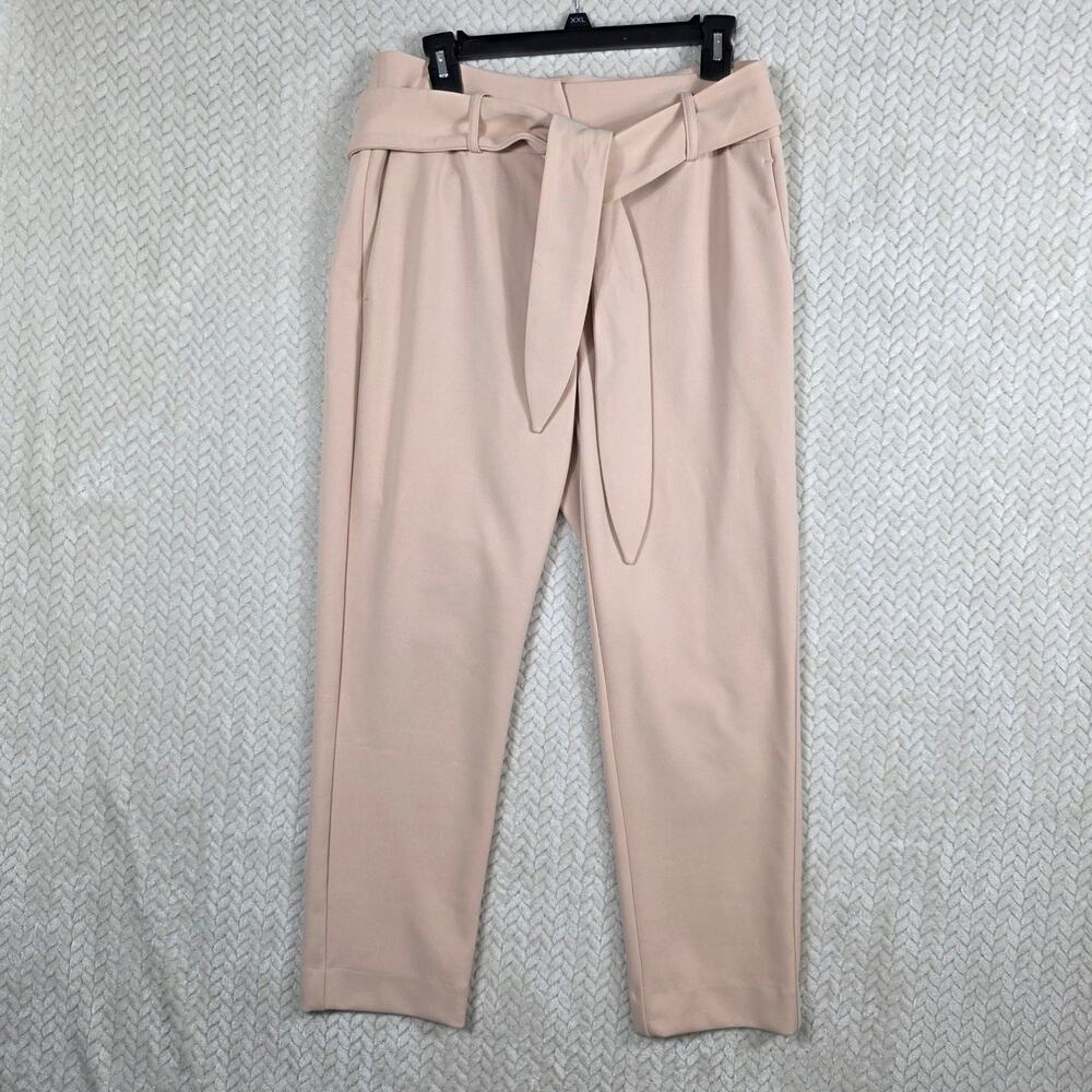 DKNY Tie Waist Ankle Pants Womens Size 6 Blush Nude Tapered Stretch